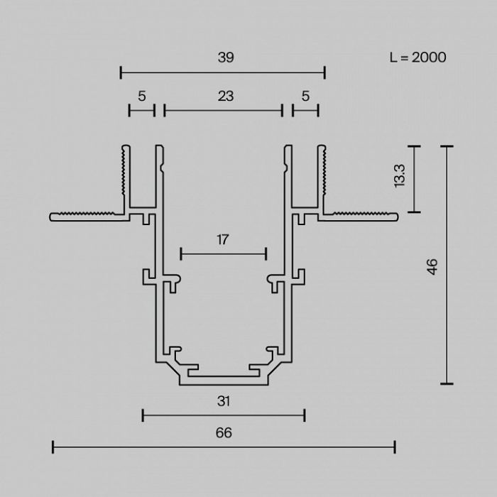 Трек встраиваемый Maytoni Busbar trunkings Exility TRX034LS-222B