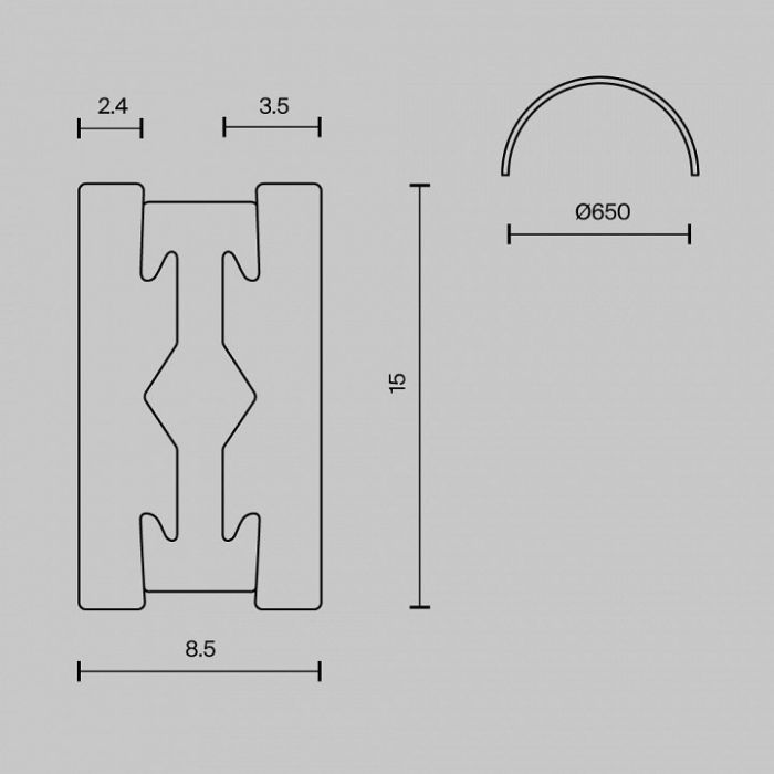 Трек накладной Maytoni Busbar trunkings Flarity TRX154-SR-D650-BS