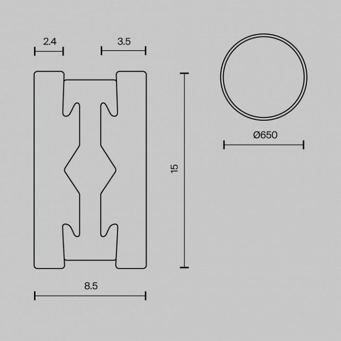 Трек накладной Maytoni Busbar trunkings Flarity TRX154-R-D650-BS