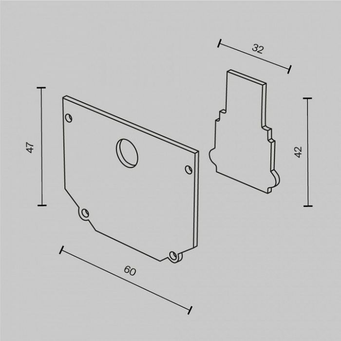 Заглушка для трека Maytoni Accessories for tracks Exility TRA034EC-SCH-42B