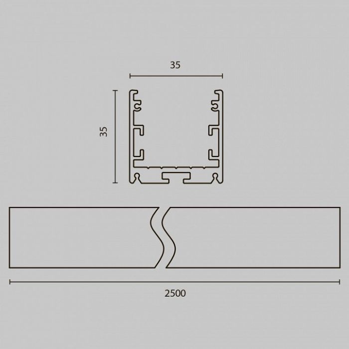 Профиль накладной Maytoni Led strip ALM-3535R-B-D-2.5M