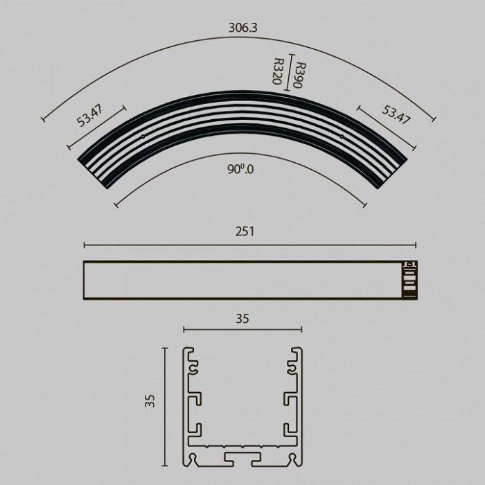 Профиль накладной Maytoni Led strip ALM-3535R-B-D-90°-0.3M