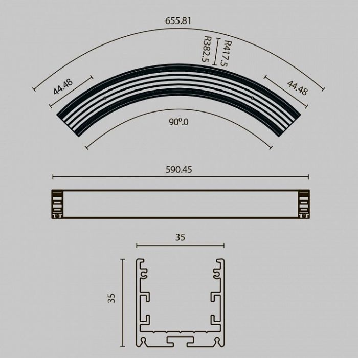 Профиль накладной Maytoni Led strip ALM-3535R-B-D-90°-0.8M