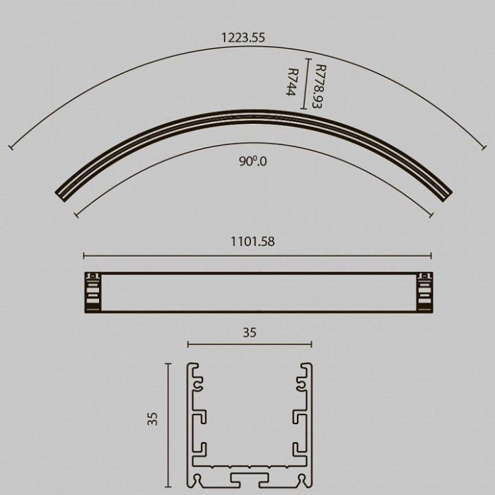 Профиль накладной Maytoni Led strip ALM-3535R-B-EX-90°-1.5M