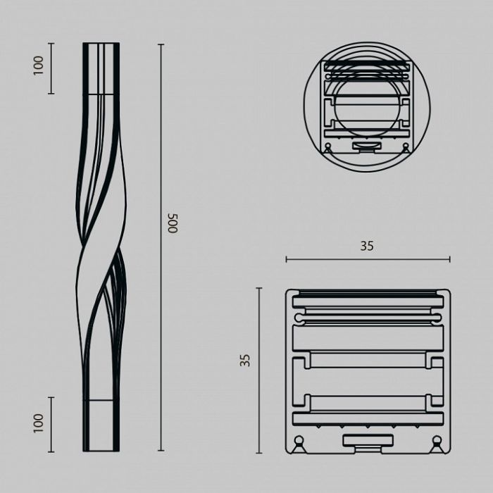 Профиль накладной Maytoni Led strip ALM-3535R-B-T-180°-0.5M