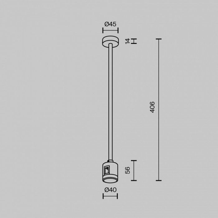 Основание на штанге Maytoni Accessories for tracks Flarity TRA158C-IPCL1-B