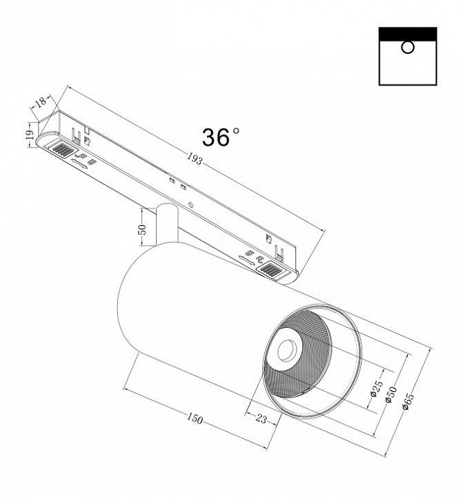 Светильник на штанге Maytoni Focus LED TR032-2-20W3K-M-B