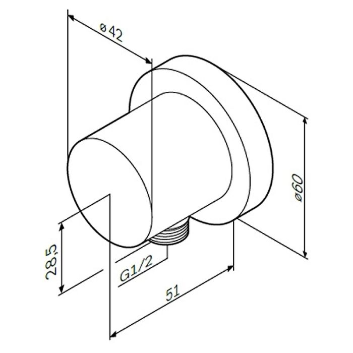 F0600E00 шланговое подсоединение, ?’’, хром