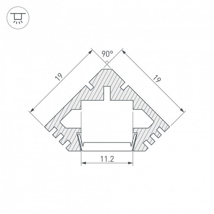 Профиль накладной угловой внутренний Arlight PDS45-T-2000 012053