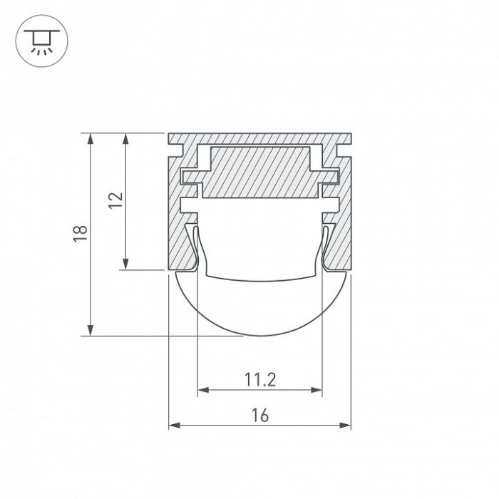 Профиль встраиваемый Arlight PDS-REGULOR-2000 ANOD 013874