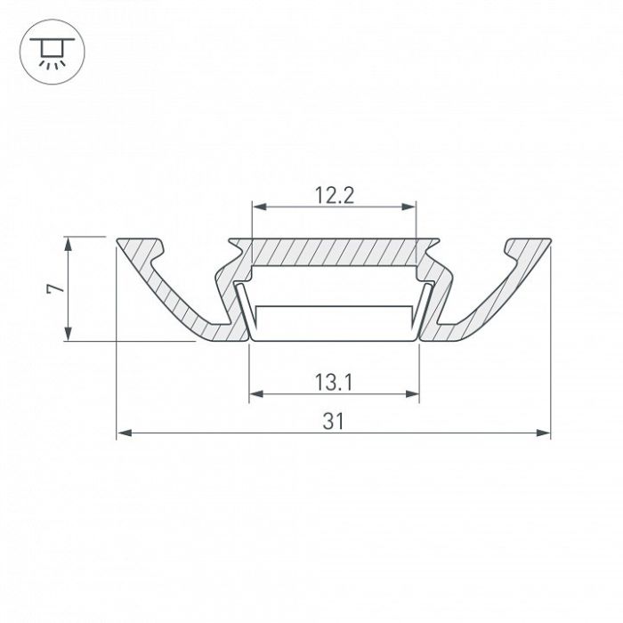 Профиль накладной Arlight PHS-A-2000 ANOD 013215