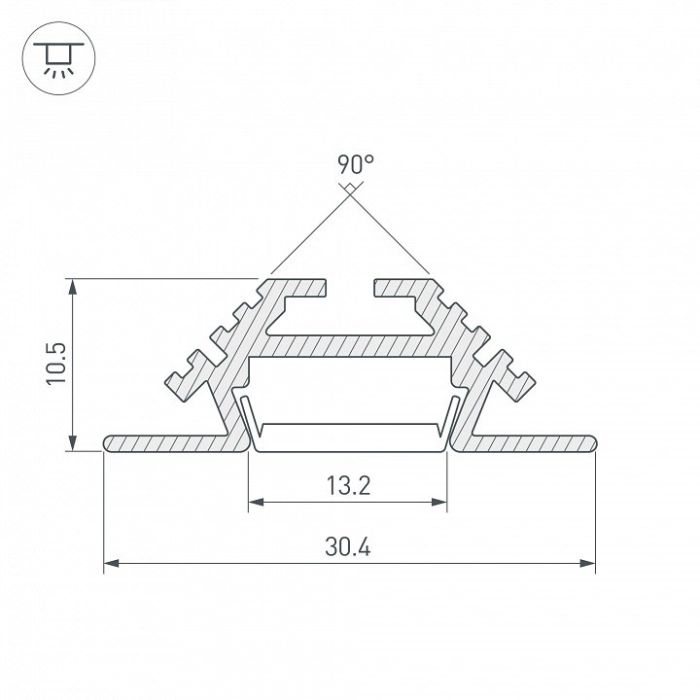 Профиль встраиваемый угловой внутренний Arlight PHS-V-2000 ANOD 013212