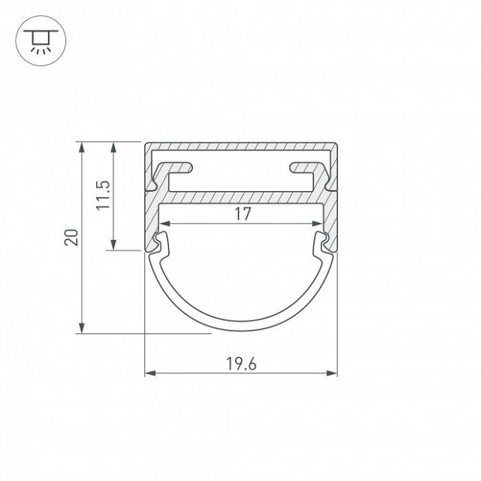 Профиль накладной Arlight ARH-WIDE-B-H20-2000 ANOD 016188