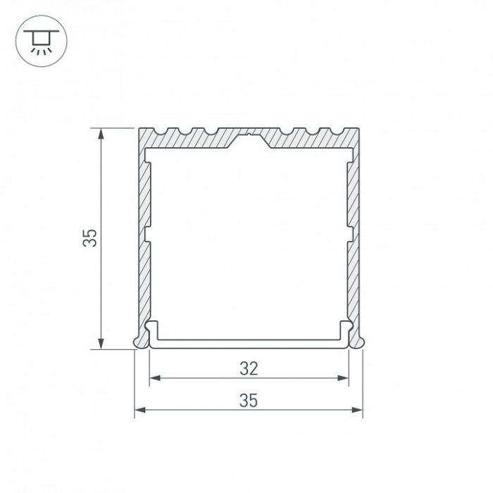 Профиль накладной Arlight ARH-POWER-W35-2000 ANOD 016138