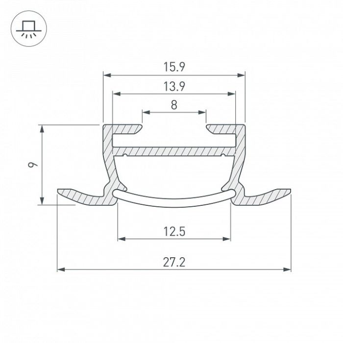 Профиль встраиваемый Arlight TK-F-2000 (CT) ANOD 016936