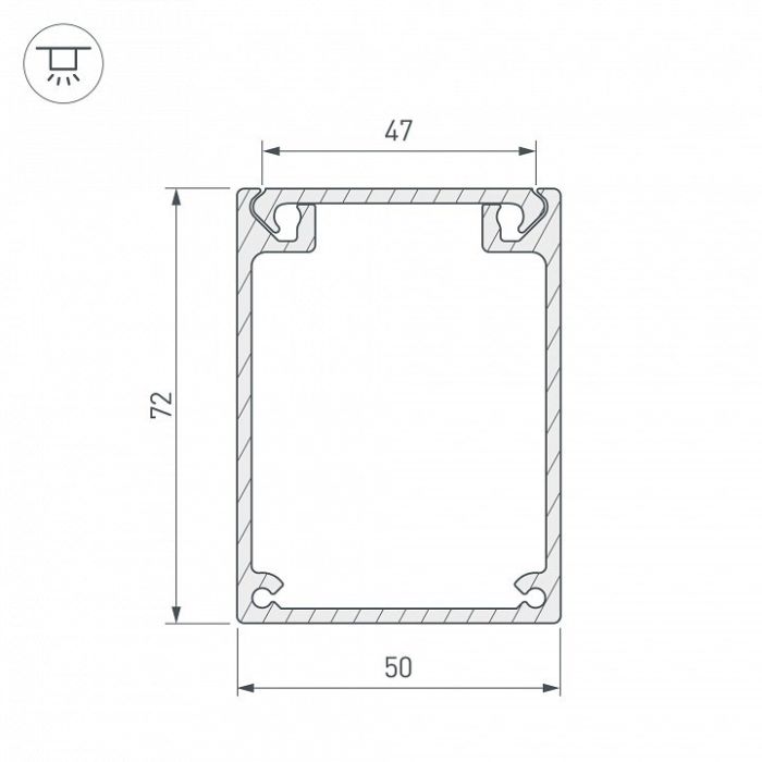 Профиль накладной Arlight BOX72-2000 ANOD 017357