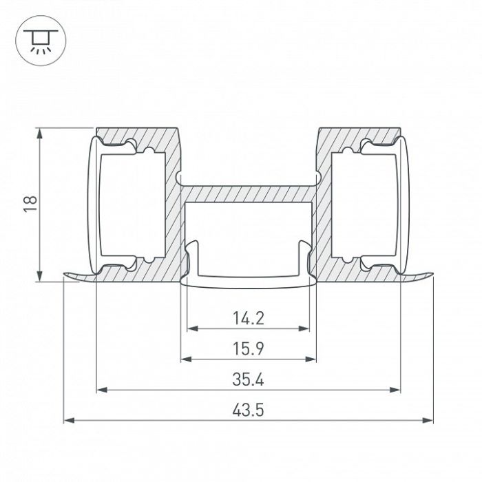 Профиль накладной тройной Arlight ARH-TRI-D-2000 ANOD 018829