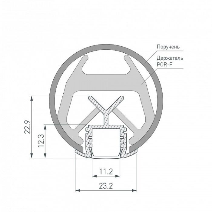 Профиль встраиваемый Arlight KLUS-POR-F-1000 ANOD 019181