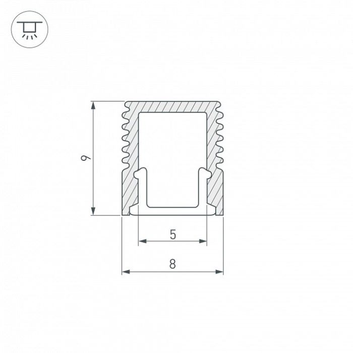 Профиль встраиваемый Arlight SL-MINI-8-2000 ANOD 019322