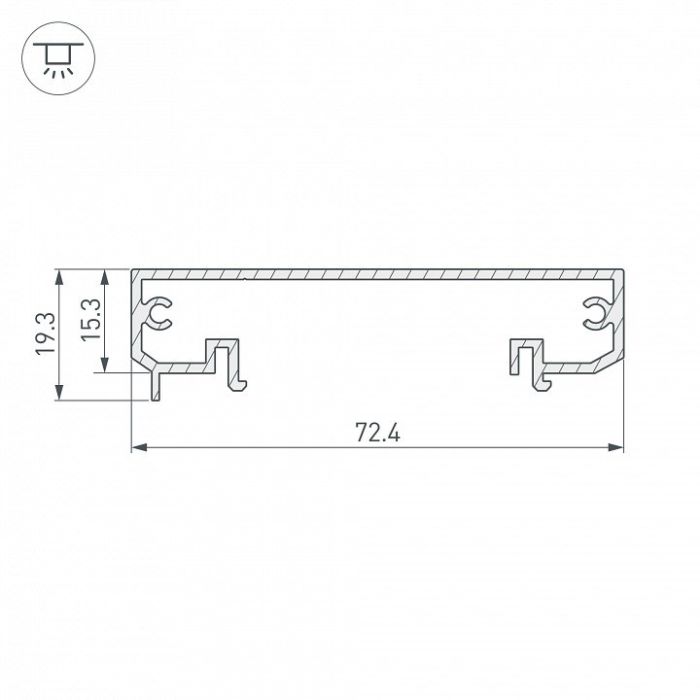 Крепеж Arlight KLUS-POWER-W70-BASE-2000 ANOD 019883