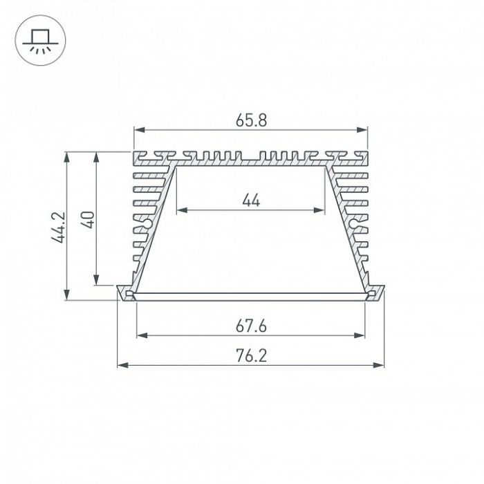 Профиль Arlight KLUS-POWER-RW70F-2000 ANOD 019881