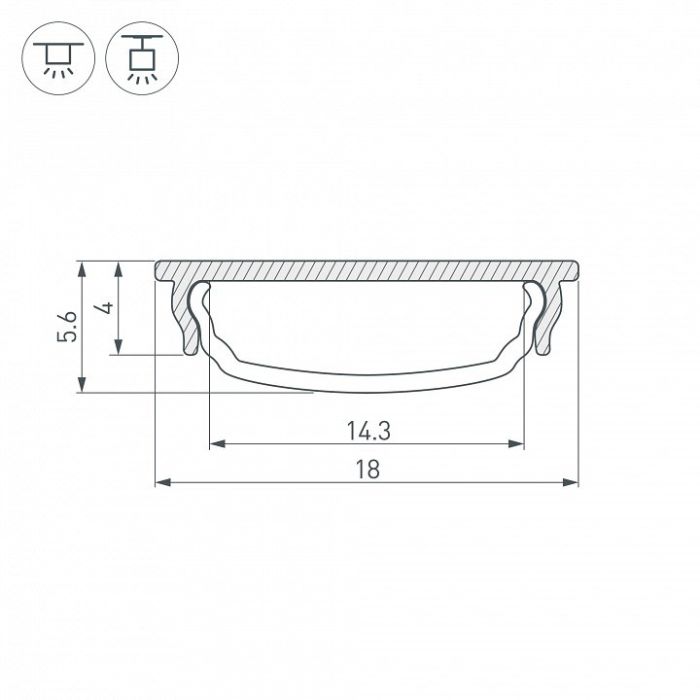 Профиль Arlight ARH-BENT-W18-2000 ANOD 023087