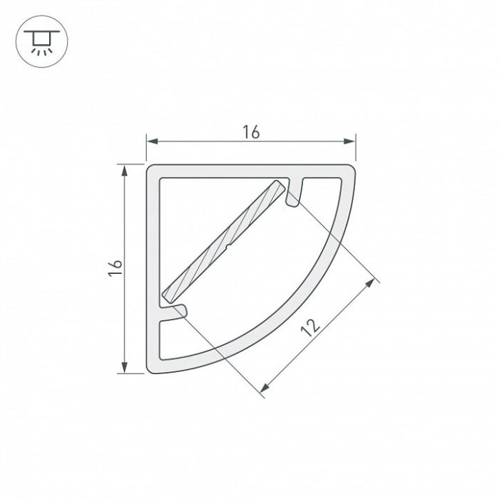 Профиль Arlight WPH-KANT-H16-2000 OPAL 023166