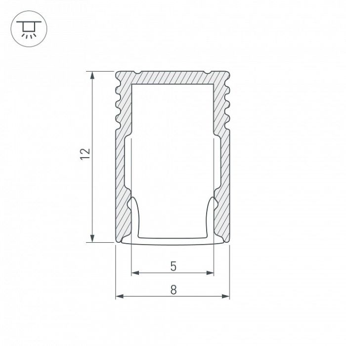 Профиль Arlight SL-MINI-8-H12-2000 ANOD 023714