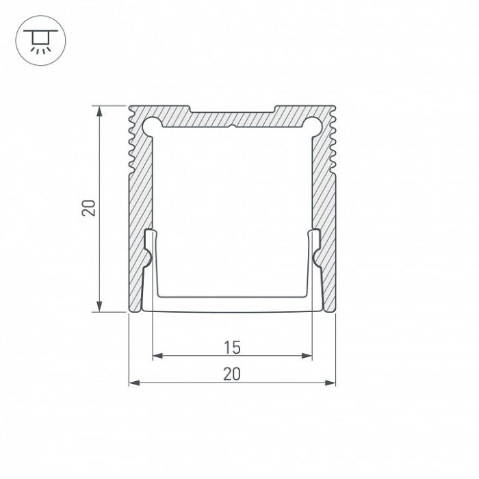 Профиль накладной Arlight SL-SLIM20-H20-2000ANOD 023722