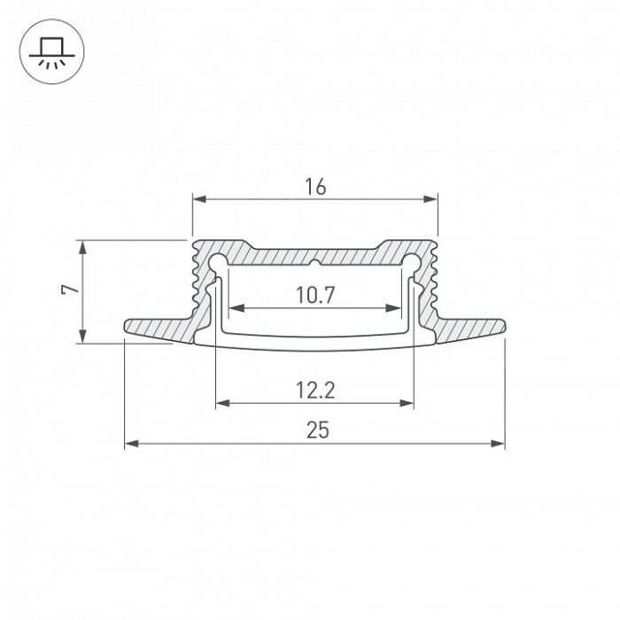 Профиль Arlight SL-SLIM-H7-F25-2000 ANOD 023717