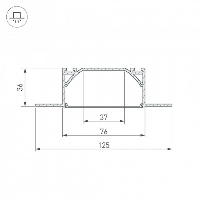 Профиль встраиваемый Arlight Arh-Linia72 25025