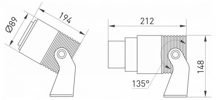 Настенно-потолочный прожектор Arlight Ray 028078