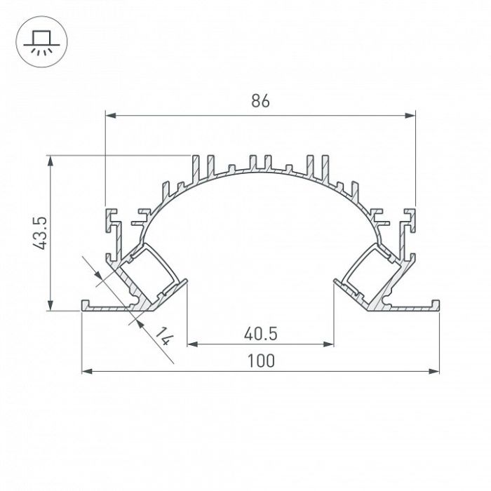 Профиль для карнизов Arlight ARH-DUAL 036364