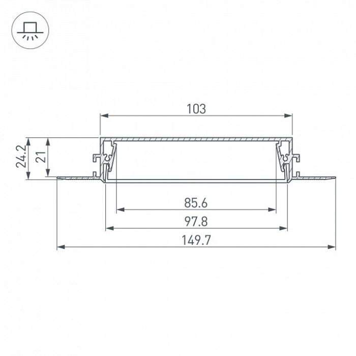 Профиль встраиваемый Arlight SL-LINIA 034987