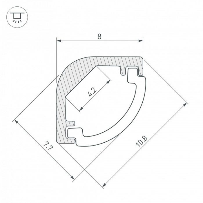 Профиль накладной угловой внутренний Arlight ARH-KANT 36323