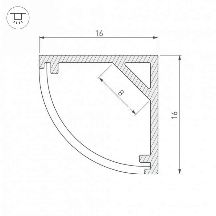 Профиль накладной угловой внутренний Arlight SL-KANT 037117