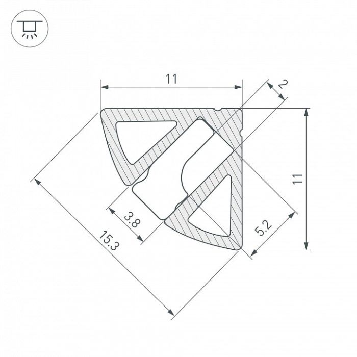 Профиль накладной угловой внутренний Arlight SL-KANT 038197