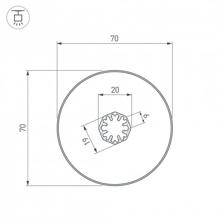 Профиль подвесной Arlight SL-ROUND 37770