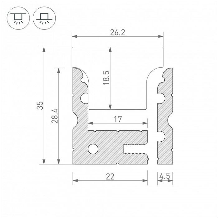 Профиль встраиваемый Arlight FLOOR 38356