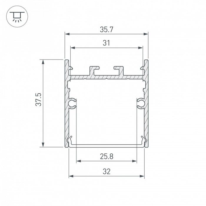 Профиль накладной Arlight SL-LINE 38444