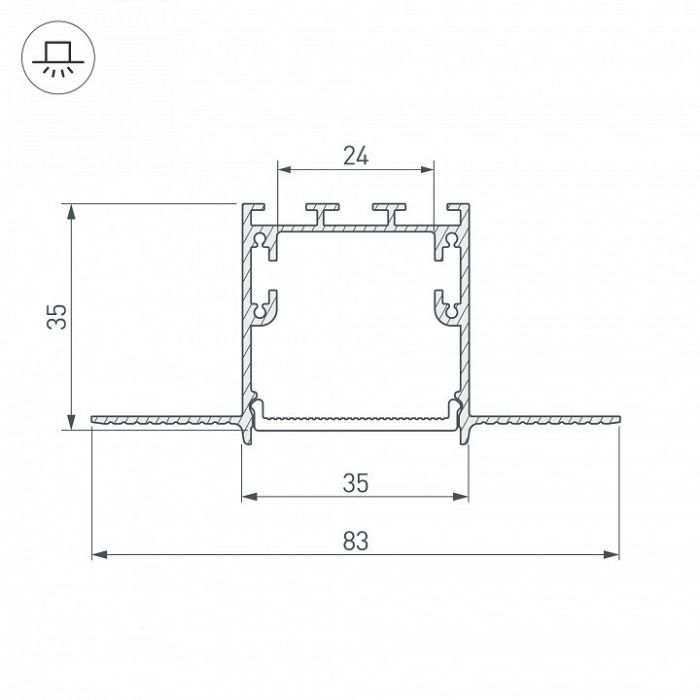 Профиль встраиваемый Arlight SL-LINIA 036225