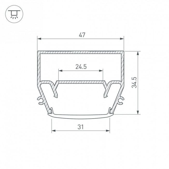 Профиль накладной Arlight STRETCH 040699