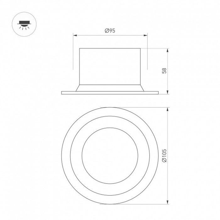 Встраиваемый светильник Arlight MS-DROP-BUILT 040340