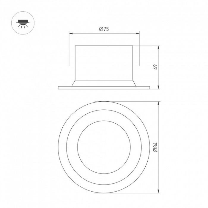 Встраиваемый светильник Arlight MS-DROP-BUILT 041461