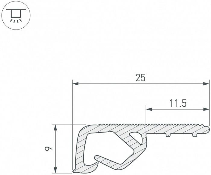 Профиль для контурной подсветки натяжного потолка Arlight 039517