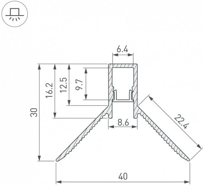 Профиль встраиваемый угловой внутренний Arlight ARH-DECORE 043161