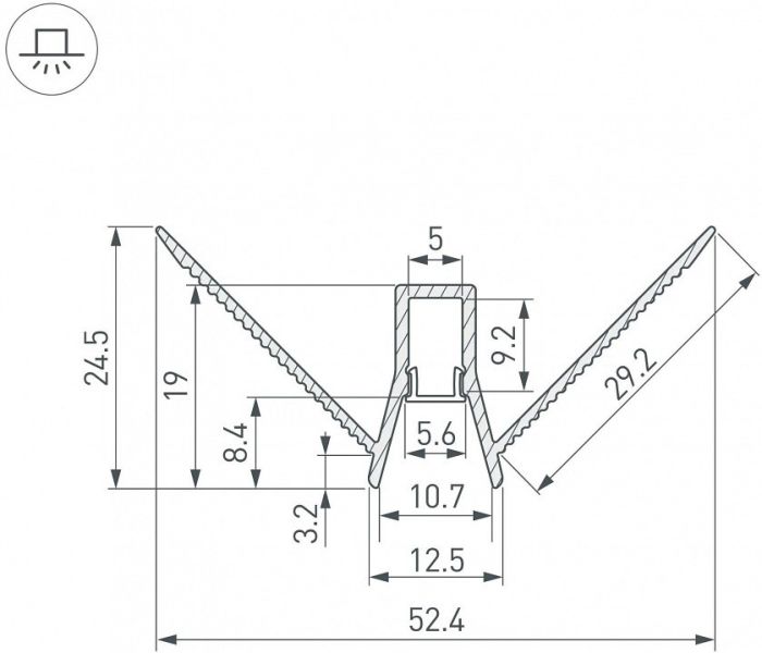 Профиль встраиваемый угловой внешний Arlight ARH-DECORE 043163