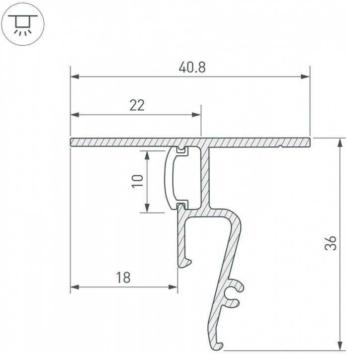 Профиль для контурной подсветки натяжного потолка Arlight 040703(1)