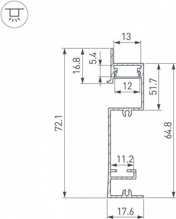 Профиль для плинтусов Arlight ARH-PLINTUS 043480