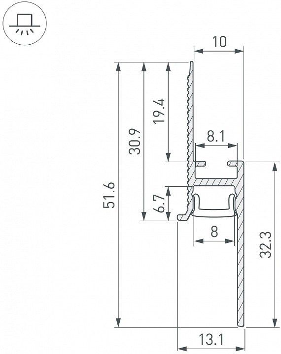 Профиль для плинтусов Arlight ARH-PLINTUS 043660